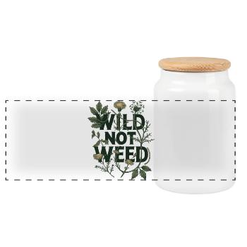 Wild not weed - Botanische Futtersuche Natur Kunst - Panorama Keksdose mit Holzdeckel - Weiß - Vorne