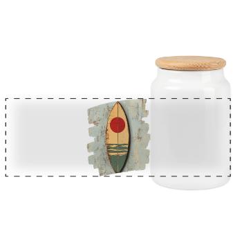 Planche de surf - Boîte à biscuits avec couvercle en bois - blanc - Devant