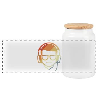 Gamer Drawing Retro - Panoramic Cookie Jar with Wooden Lid - white - Front