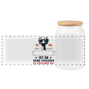 De toute façon, ça s’intensifie ! Nom Strauss Personnalisable - Boîte à biscuits avec couvercle en bois - blanc - Devant