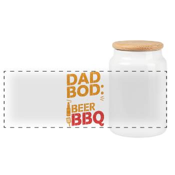 Dad Bod: Built By Beer & BBQ - Humor for Fathers - Boîte à biscuits avec couvercle en bois - blanc - Devant