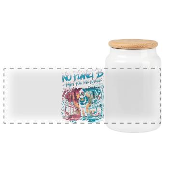 No Planet B – Fight for the Future - Panoramic Cookie Jar with Wooden Lid - white - Front