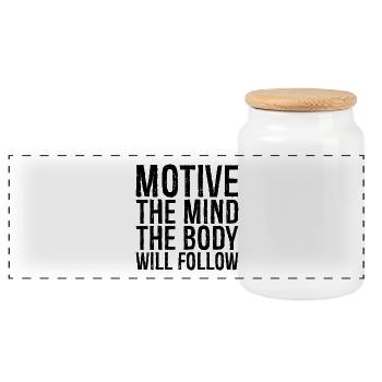 motive the mind the body will follow - Panorama Keksdose mit Holzdeckel - Weiß - Vorne