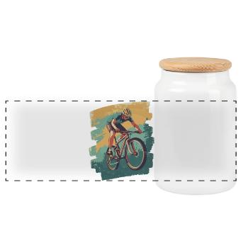 Vététistes Descente Montagne Cyclisme - Boîte à biscuits avec couvercle en bois - blanc - Devant