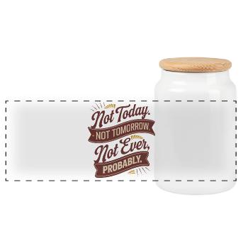 Lazy Sarcastic Funny Vintage Quote Design - Panoramic Cookie Jar with Wooden Lid - white - Front