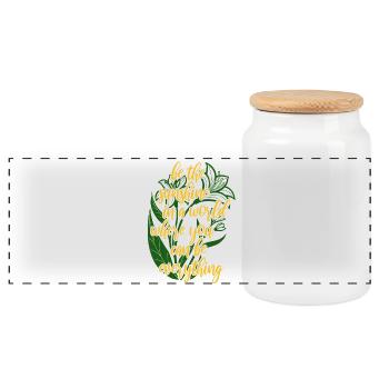 Blumen - Frühling - Be the sunshine - Spruch - Panorama Keksdose mit Holzdeckel - Weiß - Vorne
