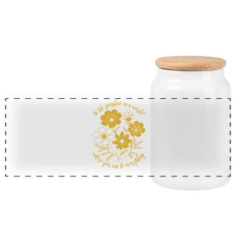Blumen - Frühling - Be the sunshine - Spruch - Panoramic Cookie Jar with Wooden Lid - white - Front