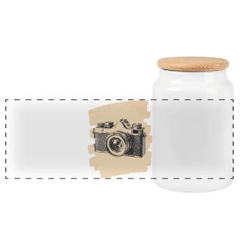 Appareil photo Photographe Photo - Boîte à biscuits avec couvercle en bois - blanc - Devant