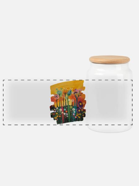 Frühling Frühlingsanfang Blume Blumen - Panorama Keksdose mit Holzdeckel - Weiß