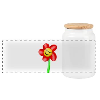 rêve fatigué fleur fleurs été - Boîte à biscuits avec couvercle en bois - blanc - Devant