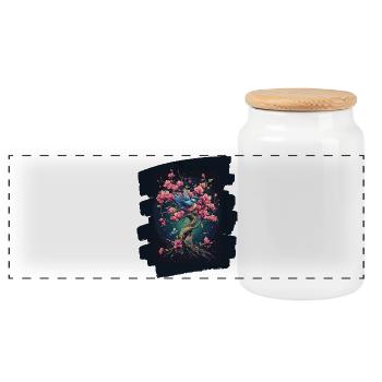 Spring Spring Beginning Flower Flowers - Panoramic Cookie Jar with Wooden Lid - white - Front