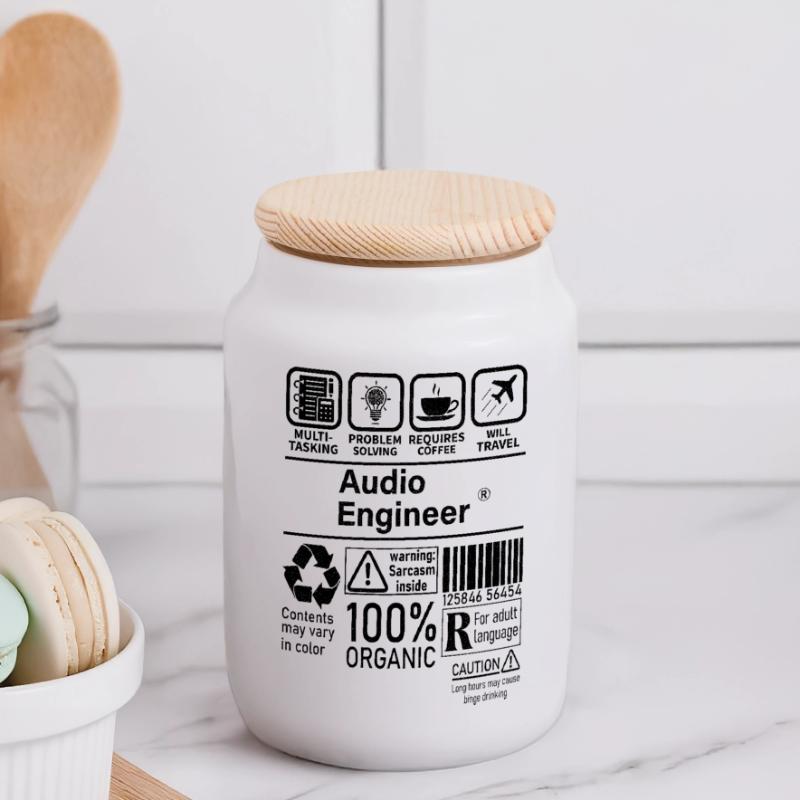 Audio Engineer multi tasking problem solving Panorama Keksdose mit Holzdeckel