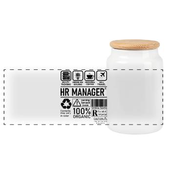 Responsable RH résolution de problèmes multitâches - Boîte à biscuits avec couvercle en bois - blanc - Devant