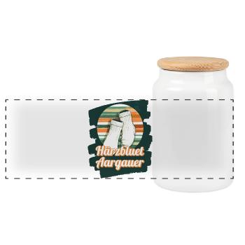 Härzbluetaargauer Chaussettes Aargauer et blanches - Boîte à biscuits avec couvercle en bois - blanc - Devant