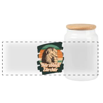 Härzbluetzürcher Zurich Zurich - Panoramic Cookie Jar with Wooden Lid - white - Front