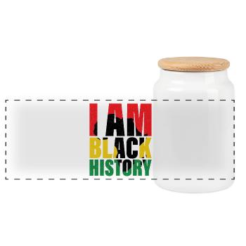 I Am Black History Month African American Pride - Panoramic Cookie Jar with Wooden Lid - white - Front