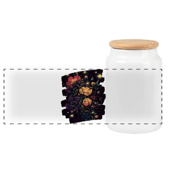 Spring Spring Beginning Flower Flowers - Panoramic Cookie Jar with Wooden Lid - white - Front