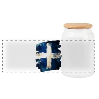 Drapeau finlandais Finlande - Boîte à biscuits avec couvercle en bois - blanc - Devant