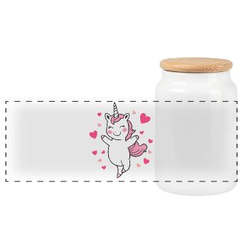 Danse Licorne Heureuse Fée Licorne Fantaisie 4 - Boîte à biscuits avec couvercle en bois - blanc - Devant