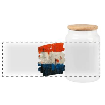 Drapeau néerlandais Pays-Bas Pays-Bas - Boîte à biscuits avec couvercle en bois - blanc - Devant