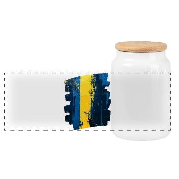 Drapeau suédois Suède - Boîte à biscuits avec couvercle en bois - blanc - Devant