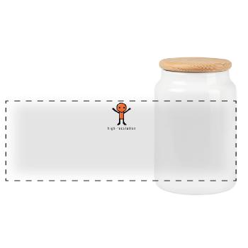 Pixel Strichmännchen Lustige Grafik Humor Geschenk - Panorama Keksdose mit Holzdeckel - Weiß - Vorne