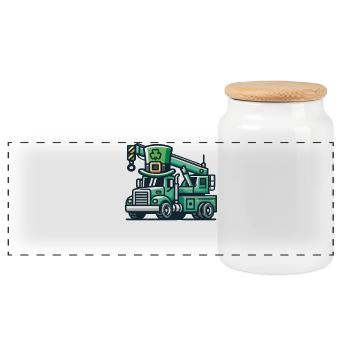 Saint-Patrick Véhicule de construction Enfants Fun - Boîte à biscuits avec couvercle en bois - blanc - Devant