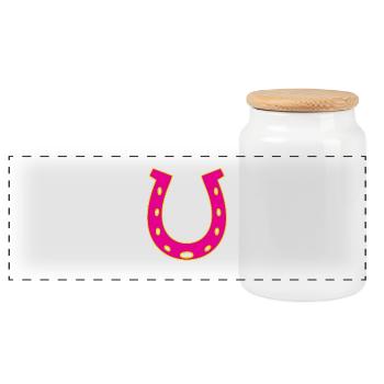Horse Horses Horseshoe Rider Hooves Blacksmith - Panoramic Cookie Jar with Wooden Lid - white - Front
