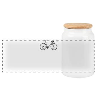 Feine Fahrrad Zeichnung Perfekt für Radliebhaber - Panorama Keksdose mit Holzdeckel - Weiß - Vorne