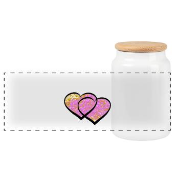 Herz Herzen Valentin Valentinstag Liebe - Panorama Keksdose mit Holzdeckel - Weiß - Vorne
