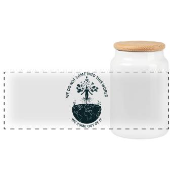 Verwurzelt in der Erde Alan Watts Earth Quote Art - Panorama Keksdose mit Holzdeckel - Weiß - Vorne