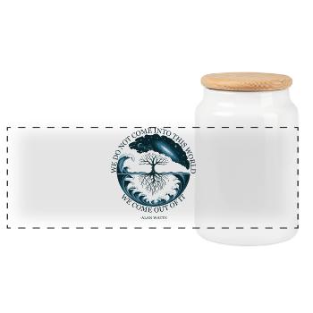 Arbre de vie cosmique Alan Watts citation design - Boîte à biscuits avec couvercle en bois - blanc - Devant