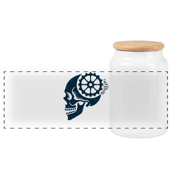 Vélo Skull Gear Vélo de montagne Cyclisme - Boîte à biscuits avec couvercle en bois - blanc - Devant