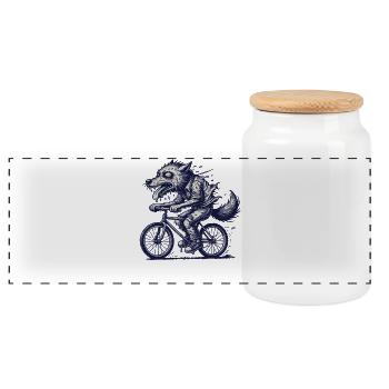 Vélo Wolf Adventure VTT Cyclisme - Boîte à biscuits avec couvercle en bois - blanc - Devant