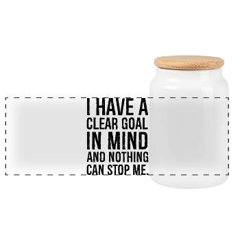 J’ai un objectif clair en tête et rien ne peut m’arrêter - Boîte à biscuits avec couvercle en bois - blanc - Devant