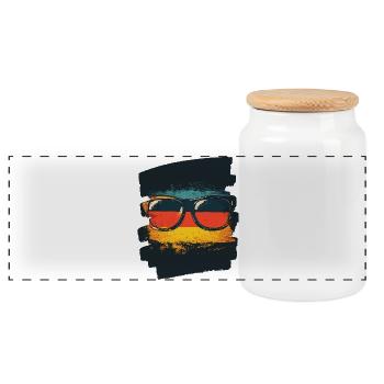 Sonnenbrille Deutschland Flagge - Panorama Keksdose mit Holzdeckel - Weiß - Vorne