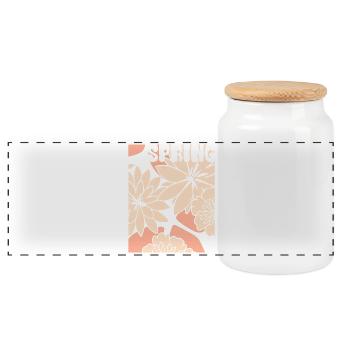 Blumen - Frühling - Blüten - Panorama Keksdose mit Holzdeckel - Weiß - Vorne