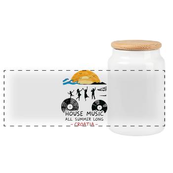 Croatie House Music - Boîte à biscuits avec couvercle en bois - blanc - Devant