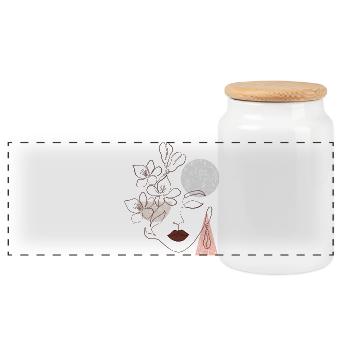 Love and joy - Panorama Keksdose mit Holzdeckel - Weiß - Vorne