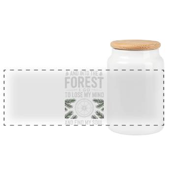 Into The Forest I Go To Lose My Mind Find My Soul - Panoramic Cookie Jar with Wooden Lid - white - Front
