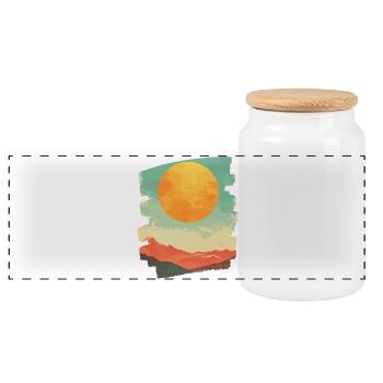 Sommer Sonne Sonnenuntergang - Panorama Keksdose mit Holzdeckel - Weiß - Vorne