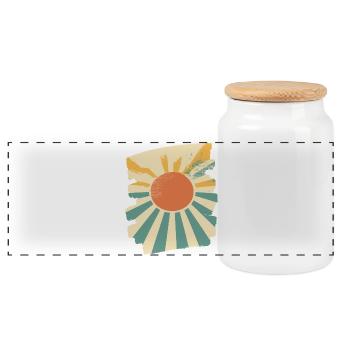 Coucher de soleil d’été - Boîte à biscuits avec couvercle en bois - blanc - Devant