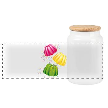Plats colorés des dieux motif de dessert au charme rétro - Boîte à biscuits avec couvercle en bois - blanc - Devant