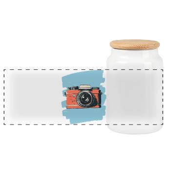 Appareil photo Appareil photo Photographe Femme Photographe - Boîte à biscuits avec couvercle en bois - blanc - Devant