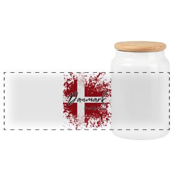 Drapeau du Danemark, fierté danoise - Boîte à biscuits avec couvercle en bois - blanc - Devant