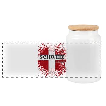 Drapeau de la Suisse, fierté suisse - Boîte à biscuits avec couvercle en bois - blanc - Devant