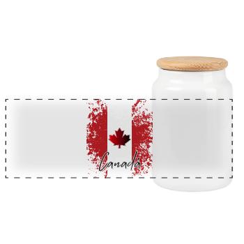 Fierté canadienne, j’aime le Canada - Boîte à biscuits avec couvercle en bois - blanc - Devant
