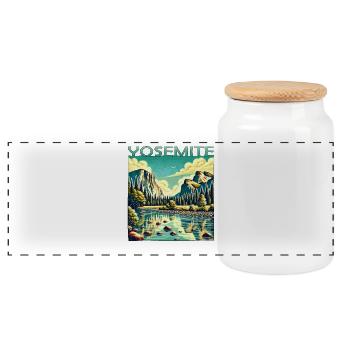 Yosemite Nationalpark Natur Wandern Outdoor - Panorama Keksdose mit Holzdeckel - Weiß - Vorne