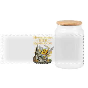 Ascension Beer Command - Drôle de fête des pères - Boîte à biscuits avec couvercle en bois - blanc - Devant