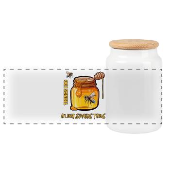 Apiculteur Ce que je fais pendant mon temps libre Drôle de cadeau - Boîte à biscuits avec couvercle en bois - blanc - Devant